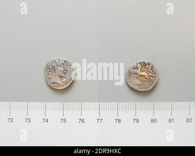 Münzstätte: Rom, Magistrat: C. Vibius Pansa, Denarius aus Rom, 90 v. Chr., Silber, 4.05 g, 5:00, 17.2 mm, Made in Rome, Roman, 1. Jahrhundert v. Chr., Numismatik Stockfoto