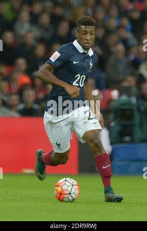 Der französische Kingsley Coman beim internationalen Fußballspiel, England gegen Frankreich im Wembley-Stadion in London, Großbritannien, am 17. November 2015. England gewann 2:0. Foto von Henri Szwarc/ABACAPRESS.COM Stockfoto