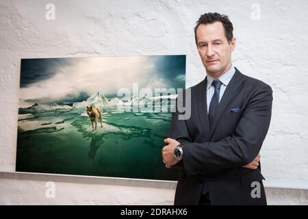 Sebastian Copeland besucht seine Fotoausstellung von Napapiri «Arctica, The Vanishing North», die am 03. Dezember 2015 in der Galerie Yann Arthus-Bertrand in Paris, Frankreich, gezeigt wird. Foto von Audrey Poree/ ABACAPRESS.COM Stockfoto