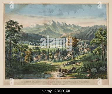 Künstler: Frances Flora Bond Palmer, amerikanisch, 1812–1876, Verlag: Currier &amp; Ives, amerikanisch, aktiv 1834–1907, Mount Washington and the White Mountains, Lithograph, Blatt: 46.2 × 60.1 cm (18 3/16 × 23 11/16 in.), Made in United States, amerikanisch, 19. Jahrhundert, Werke auf Papier - Drucke Stockfoto