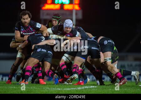 Galway, Irland. Dezember 2020. Spieler in Aktion während der Heineken Champions Cup Runde 2, Pool B Spiel zwischen Connacht Rugby und Bristol Bears auf dem Sportplatz in Galway, Irland am 20. Dezember 2020 (Foto von Andrew SURMA/ Quelle: SIPA USA/Alamy Live News Stockfoto