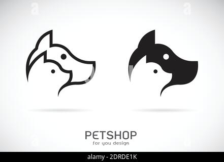 Vektor von einem Hund und Katze Design auf weißem Hintergrund. Petshop. Tiersymbol. Leicht editierbare Vektorgrafik mit Ebenen. Stock Vektor