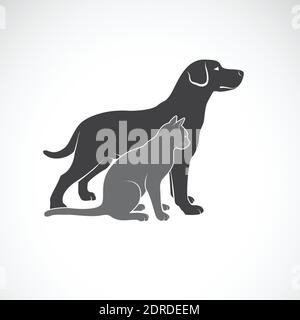 Vektor von einem Hund und Katze Design auf weißem Hintergrund. Tier. PET-Logo oder -Symbol. Leicht editierbare Vektorgrafik mit Ebenen. Stock Vektor