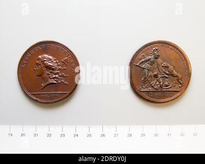 Mint: Paris, Künstler: Augustin Dupré, Französisch, 1748–1833, Copper Libertas Americana Medal, Kupfer, 56.27 g, 12:00, 48 mm, Made in Paris, Frankreich, amerikanisch, 18. Jahrhundert, Numismatik Stockfoto