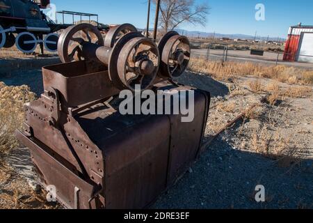 Tonopah ist eine alte Bergbaustadt in Nye County, NV, USA. Es liegt in der Wüste und ist bekannt, dass es heimgesucht wird. Stockfoto