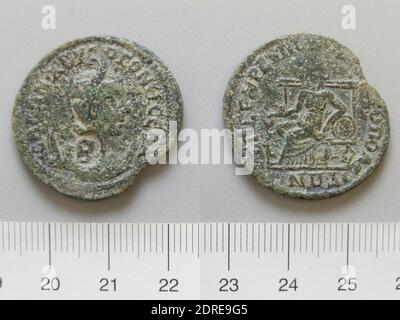 Herrscher: Gallienus, Kaiser von Rom, ca. 218–268 n. Chr., 253–68 regiert, Herrscher: Baldrian, Kaiser von Rom, ca. 190–260 n. Chr., regiert 253–60, Münzstätte: Metropole, Honorand: Cornelia Salonina Augusta, Gemahlin des Kaisers Gallienus, gest. 268, Münze von Valerian, Kaiser von Rom; Gallienus, Kaiser von Rom aus Metropolis, 253–68 n. Chr., Kupfer, 8.14 g, 6:00, 30 mm, Made in Metropolis, Griechisch, 3. Jahrhundert n. Chr., Numismatik Stockfoto
