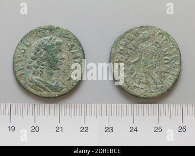 Herrscher: Baldrian, Kaiser von Rom, ca. 190–260 n. Chr., 253–60 regiert, Herrscher: Gallienus, Kaiser von Rom, ca. 218–268 n. Chr., regiert 253–68, Münzstätte: Tralles, Valerian-Münze, Kaiser von Rom; Gallienus, Kaiser von Rom aus Tralles, ca. 253–60 n. Chr., Kupfer, 9.53 g, 6:00, 29.5 mm, hergestellt in Tralles, Lydia, Griechisch, 3. Jahrhundert n. Chr., Numismatik Stockfoto