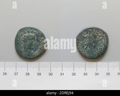 Herrscher: Baldrian, Kaiser von Rom, ca. 190–260 n. Chr., 253–60 regiert, Herrscher: Gallienus, Kaiser von Rom, ca. 218–268 n. Chr., regiert 253–68, Münzstätte: Ancyra, Münze von Valerian, Kaiser von Rom; Gallienus, Kaiser von Rom von Ancyra, 253–60 n. Chr., Kupfer, 11.51 g, 11:00, 28.5 mm, Made in Ancyra, Griechisch, 3. Jahrhundert n. Chr., Numismatik Stockfoto