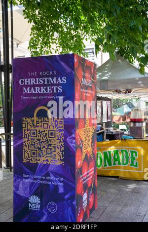 Weihnachtsmärkte in der Gegend von Rocks im Stadtzentrum von Sydney, NSW, Australien Stockfoto