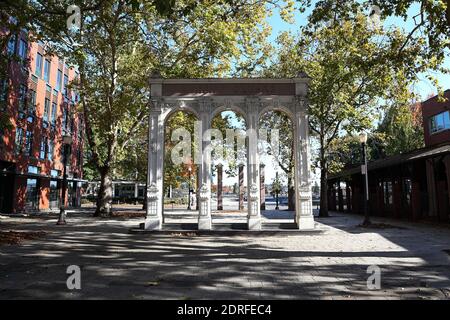 Portland, Oregon: Ankeny Square in der Innenstadt von Portland Stockfoto