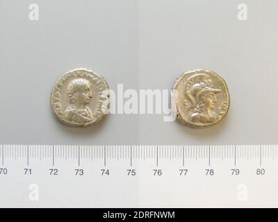 Herrscher: Severus Alexander, Kaiser von Rom, 208–235 n. Chr., regiert 222–35 n. Chr., Münzstätte: Unbekannt, Tetradrachm von Severus Alexander, Kaiser von Rom aus Unbekannt, 221/222 n. Chr., Billon, 13.97 g, 12:00, 23.51 mm, Made in Alexandria, Griechisch, 3. Jahrhundert, Numismatik Stockfoto