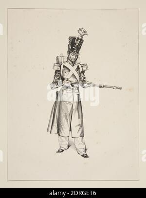 Künstler: Paul Gavarni, französisch, 1804–1866, GARDE NATIONAL a pied, Lithographie, französisch, 19. Jahrhundert, Arbeiten auf Papier - Drucke Stockfoto