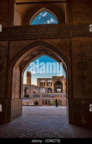 23. Oktober 2018. Agha Bozorg Moschee, Kashan, Iran Stockfoto