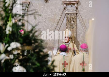 Lyon (Frankreich), 20. Dezember 2020. Erzbischof Olivier de Germay wurde diesen Sonntag offiziell zum Erzbischof der Diözese Lyon ernannt. Er ersetzt Archb Stockfoto