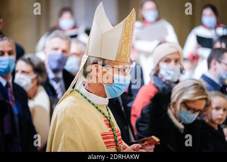 Lyon (Frankreich), 20. Dezember 2020. Erzbischof Olivier de Germay wurde diesen Sonntag offiziell zum Erzbischof der Diözese Lyon ernannt. Er ersetzt Archb Stockfoto