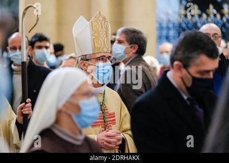 Lyon (Frankreich), 20. Dezember 2020. Erzbischof Olivier de Germay wurde diesen Sonntag offiziell zum Erzbischof der Diözese Lyon ernannt. Er ersetzt Archb Stockfoto