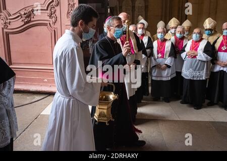 Lyon (Frankreich), 20. Dezember 2020. Erzbischof Olivier de Germay wurde diesen Sonntag offiziell zum Erzbischof der Diözese Lyon ernannt. Er ersetzt Archb Stockfoto