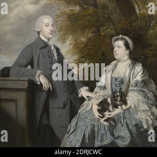 Künstler: Sir Joshua Reynolds, britisch, 1723–1792, Portrait of Mr. And Mrs. Godfrey Wentworth, Öl auf Leinwand, ungerahmt: 147.3 × 157.5 cm (58 × 62 in.), nicht zu sehen, britisch, 18. Jahrhundert, Gemälde Stockfoto