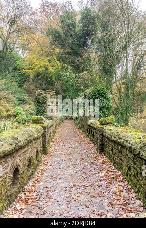 Der untere Eingang zum Beaumont Park, Park Road, Huddersfield, West Yorkshire, England, Großbritannien Stockfoto