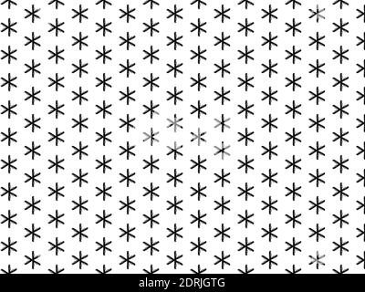 Nahtloses Sternmuster in schwarz auf weißem Hintergrund - Textur Stockfoto