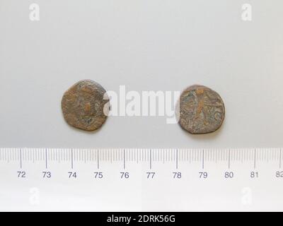 Herrscher: Claudius, Kaiser von Rom, 10 v. Chr.–n. Chr. 54, regierte A.D. 41–54, Münze des Claudius, Kaiser von Rom aus Unbekannt, ca. A.D. 41, Basis, 3.92 g, 7:00, 19.5 mm, hergestellt im römischen Reich, römisch, 1. Jahrhundert A.D., Numismatik Stockfoto