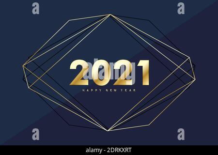 2021 Frohes neues Jahr. Frohe Weihnachten und ein glückliches neues Jahr 2021 Grußkarte. Feiern Sie Party Vorlage für 2021. Vektorgrafik. Stock Vektor