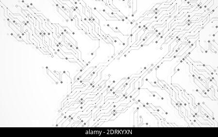 Hintergrund des Leiterplattendesigns. Abstrakt Kommunikation Leiterplatte Technologie Hintergrund mit High-Tech-Digital-Datenverbindungssystem. Zusammenfassung Stock Vektor