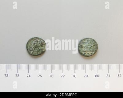 Münzstätte: Rom, Quadrane von Rom, 91 v. Chr., Kupfer, 3.57 g, 9:00, 17.4 mm, hergestellt in Rom, römisch, 1. Jahrhundert v. Chr., Numismatik Stockfoto