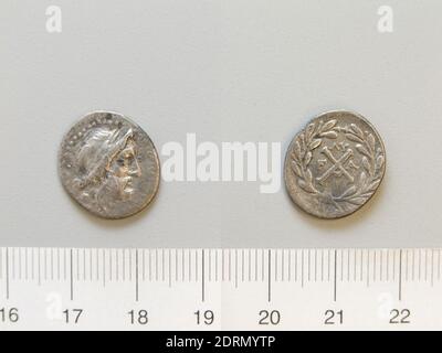 Münzstätte: Achaean League, Münze von Elis, 191–146 v. Chr., Silber, 2.36 g, 12:00, 16.8 mm, hergestellt in Achaea, Griechisch, 2. Jahrhundert v. Chr., Numismatik Stockfoto