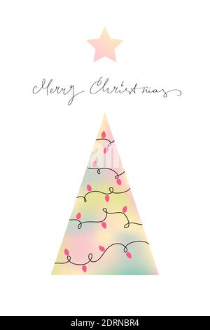 Weihnachtsbaum mit verschwommener Wirkung. Heiraten Weihnachten Grußkarte. Stock Vektor