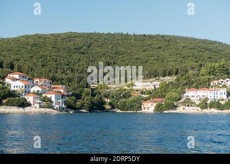 Kefalonia: Fiskardo Stadt und Hafen Stockfoto