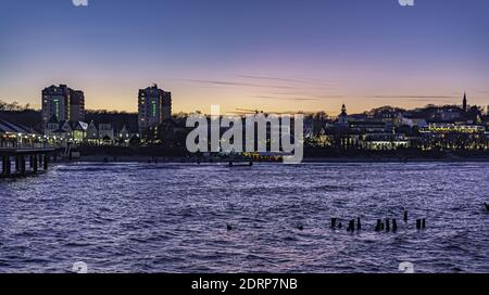 Abendfoto des Ostseebades Heringsdorf im Dezember Stockfoto