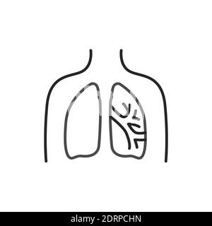 Symbol für Bronchiektase-Linienfarbe. Melden Sie sich für Webseite, mobile App Stock Vektor