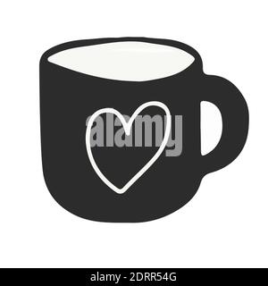 Espresso-Symbol. Starker Kaffee in Espressotasse und Rauch. Illustration Neujahr Stockfoto