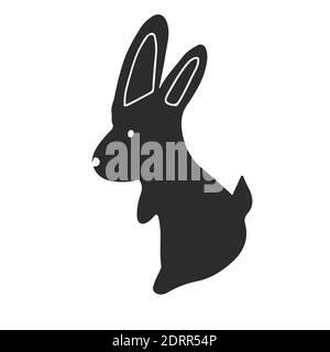 Das Plakatkind für das Bild einer Kaninchenfamilie im skandinavischen Stil. Stockfoto