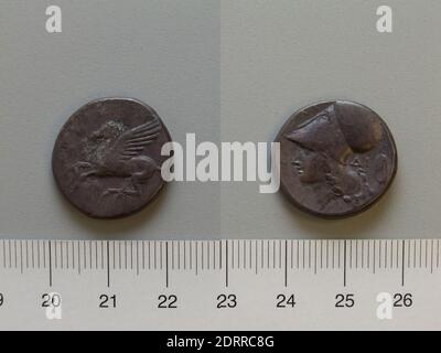 Münzstätte: Argos Amphilochicum, Stater aus Argos Amphilochicum, 350–270 v. Chr., Bronze, 8.39 g, 2:00, 21.2 mm, hergestellt in Argos Amphilochicum, Griechisch, 4.–3. Jahrhundert v. Chr., Numismatik Stockfoto