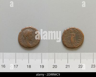 Minze: Nicopolis ad Istrum, Hemiassarion from Nicopolis, 218–22, Kupfer, 3.02 g, 1:00, 17.2 mm, hergestellt in Nicopolis ad Istrum, Moesia inferior, Roman, 3. Jahrhundert, Numismatik Stockfoto