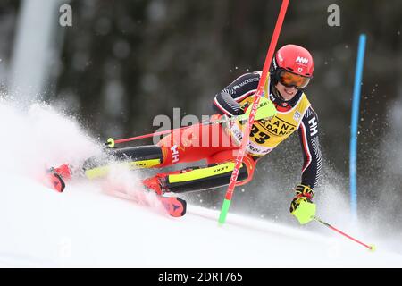 Dolomiten, Italien. Dezember 2020. 21. Dezember 2020; Skigebiet Alta Badia, Dolomiten, Italien; Internationaler Skiverband Weltcup Slalom Skifahren; Erik Lesen (CAN) Credit: Action Plus Sports Images/Alamy Live News Stockfoto