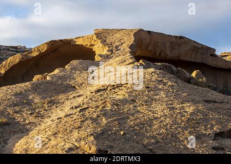 Bogen von Tajao, eine vulkanische Landschaft, pyroklastische Ablagerungen, durch Zusammenbruch und Erosion gebildet, Tajao, Teneriffa, Kanarische Inseln, Spanien Stockfoto