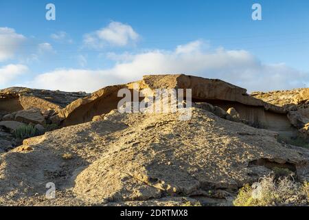 Bogen von Tajao, eine vulkanische Landschaft, pyroklastische Ablagerungen, durch Zusammenbruch und Erosion gebildet, Tajao, Teneriffa, Kanarische Inseln, Spanien Stockfoto