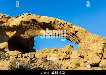 Bogen von Tajao, eine vulkanische Landschaft, pyroklastische Ablagerungen, durch Zusammenbruch und Erosion gebildet, Tajao, Teneriffa, Kanarische Inseln, Spanien Stockfoto