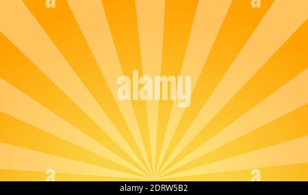 Heller Hintergrund von Sonnenstrahlen mit gelben Punkten. Abstrakter Hintergrund mit Rasterpunkten. Vektorgrafik. Stock Vektor