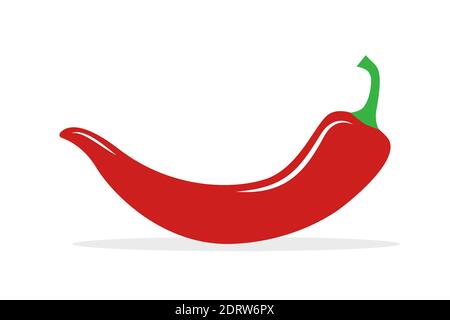 Rote Chilischoten auf weißem Hintergrund isoliert. Vektorgrafik Stock Vektor