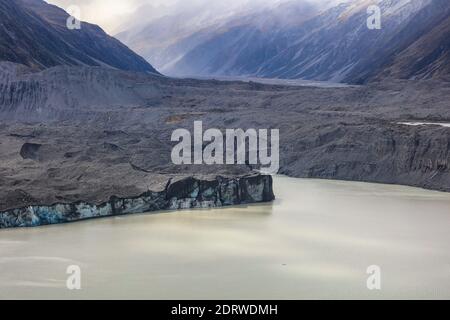 Das Tasman Valley, ein Beispiel eines vergletscherten Tals in den südlichen Alpen, Südinsel, Neuseeland. Stockfoto