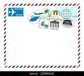 Flugpost aus Europa Reise Stock Vektor