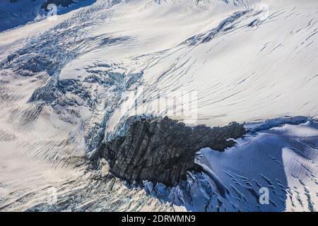 Luftaufnahmen von der Mout Cook Range in South Island, Neuseeland. Auch bekannt als die Southern Alps. Stockfoto