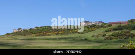 Panoramablick auf das Raven Hall Country House Hotel in Ravenscar, Robin Hood's Bay, Yorkshire Coast Stockfoto