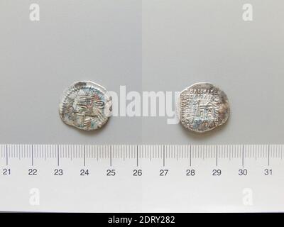 Herrscher: Pakoros II., 78 - 105, Prägeanstalt: Ecbatana, 1 Drachme von Pakoros II. Aus Ecbatana, 78–105, Silber, 3.45 g, 12:00, 20 mm, hergestellt in Ecbatana, Media, Parthian, 1. Jahrhundert–2. Jahrhundert n. Chr., Numismatik Stockfoto