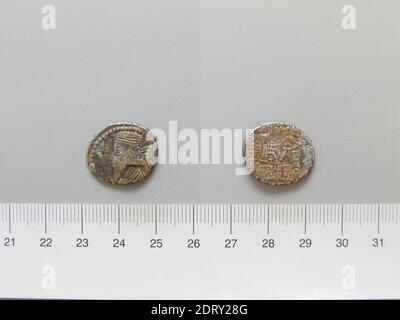 Herrscher: Pakoros II., 78 - 105, Prägeanstalt: Ecbatana, 1 Drachme von Pakoros II. Aus Ecbatana, 78–105, Silber, 3.78 g, 12:00, 18.8 mm, hergestellt in Ecbatana, Media, Parthian, 1. Jahrhundert–2. Jahrhundert n. Chr., Numismatik Stockfoto