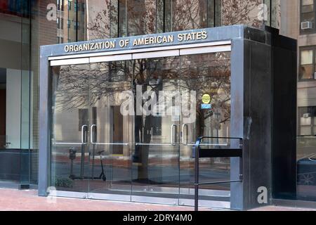 Washington, DC, USA – 12. Januar 2020: Eintritt der Organisation amerikanischer Staaten (OAS oder OEA) in Washington, DC Stockfoto